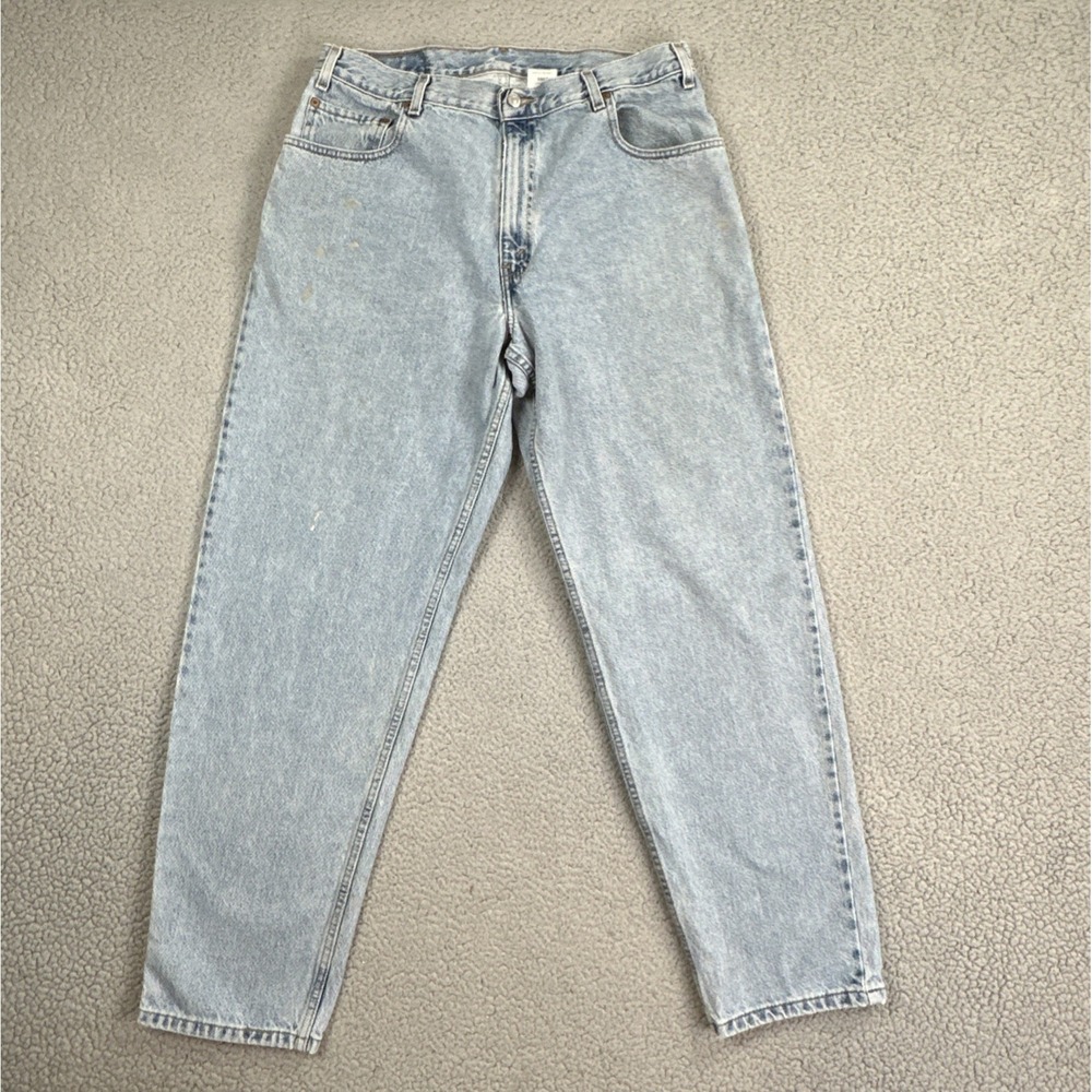 VTG Y2K Levi's 560 Loose Fit Jeans Men 36x32 Blue‎ Relaxed Paint Splatter